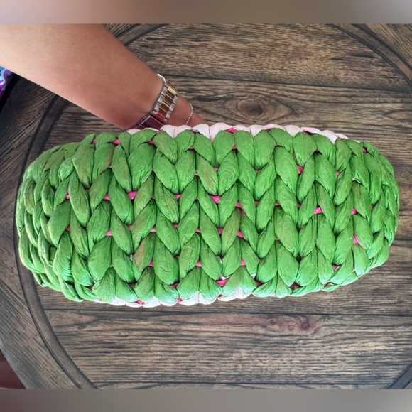 NWT Kate Spade Watermelon Woven Straw Small Tote Picnic Perfect Pink Multi - Picture 13 of 16